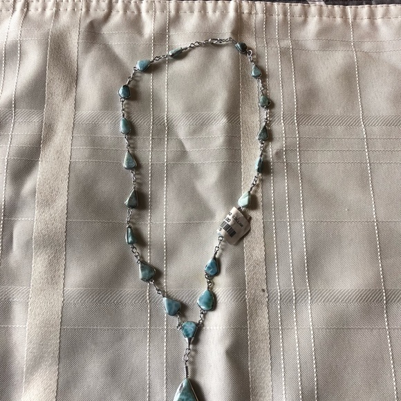 Dominican Republic Silver & Turquoise Necklace NWT - Picture 3 of 7
